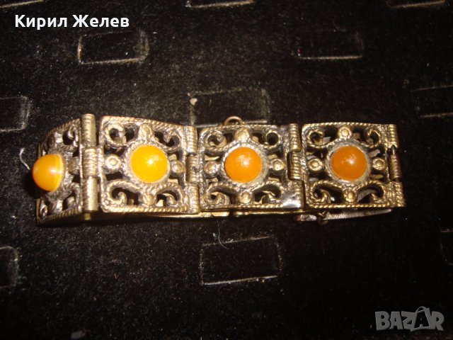 ВЪЗРОЖДЕНСКА БРОНЗОВА МАЙСТОРСКА ИЗРАБОТКА с ИНКРУСТИРАН КАТАЛИН ЕТНО ГРИВНА 4829, снимка 16 - Антикварни и старинни предмети - 32265646