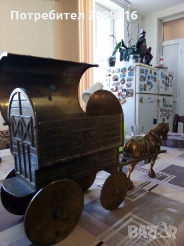Бронзова кутия за бижута, Карета с кон, снимка 8 - Антикварни и старинни предмети - 32387535