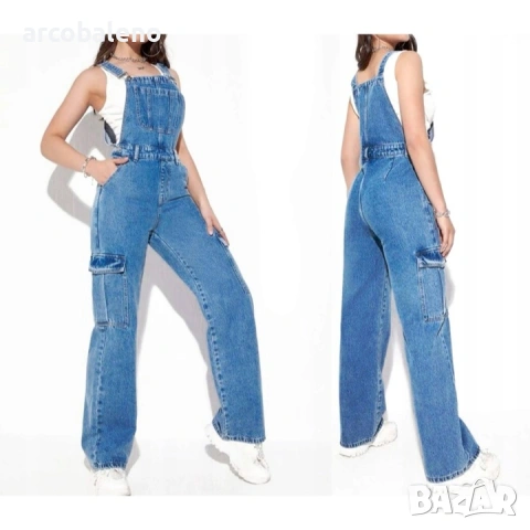 Моден дамски дънков гащеризон, снимка 2 - Гащеризони - 53301531