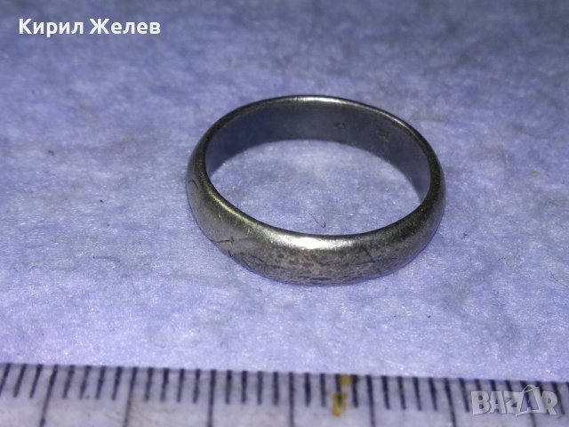 СТАР АНГЛИЙСКИ СРЕБЪРЕН ВИНТИДЖ ПРЪСТЕН ЛАКИРАНО СРЕБРО 925 Тип ХАЛКА РЪЧНА ИЗРАБОТКА 39991, снимка 11 - Пръстени - 43226046