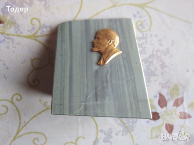 Руска Фигура фигурка  Ленин Бронз и малахит , снимка 7 - Колекции - 27401536