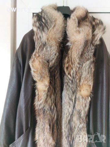 Дамско дълго кожено палто за едра жена, снимка 4 - Палта, манта - 35617967