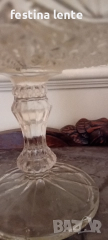 Стъклен,винтидж поднос за торта / фруктиера, снимка 3 - Други - 52560735