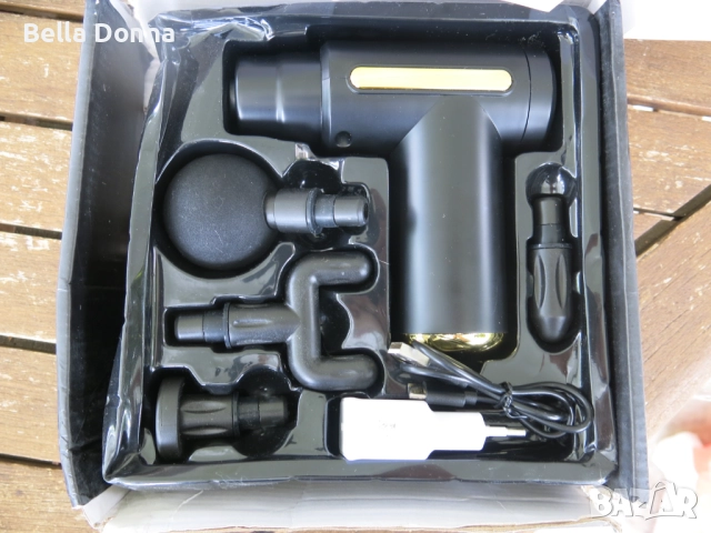 Масажен пистолет, вибрационен с 4 приставки и 6 степени, снимка 6 - Масажори - 51951280