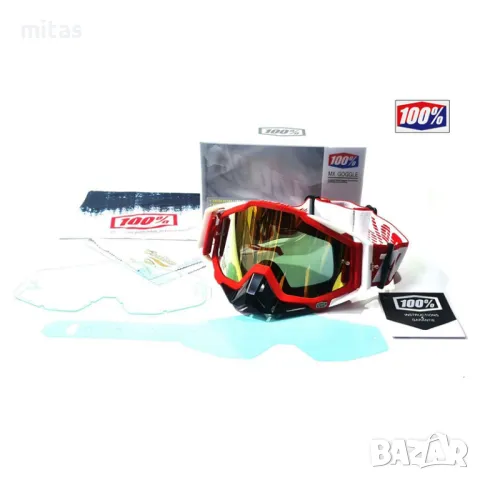 Очила / Маска за крос каски 100% MX RACECRAFT - Вело, Мото, Ел. скутер, снимка 11 - Аксесоари за велосипеди - 47359276