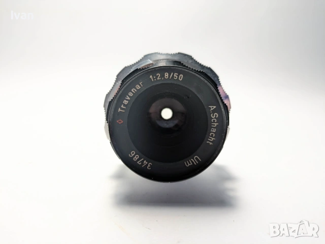 Обектив A. Schacht Ulm Travenar 1:2.8/50mm M42 връзка, снимка 2 - Обективи и филтри - 53476163