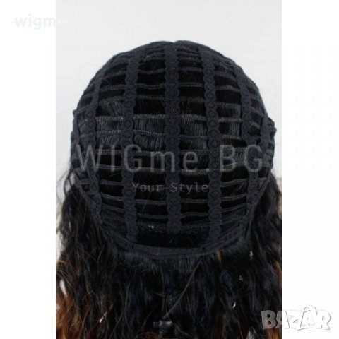 Дълга кестенява къдрава омбре перука Флавия, снимка 6 - Аксесоари за коса - 34868104