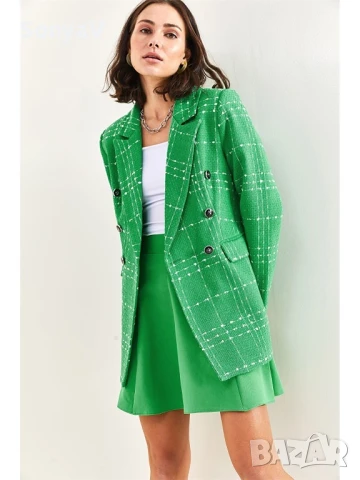 Зелено сако от букле, снимка 5 - Сака - 50823920