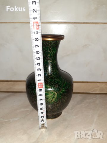 Cloisonne Клоазоне стара ваза бронз клетъчен емайл, снимка 7 - Антикварни и старинни предмети - 43202545
