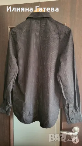 Нова черна мъжка риза с етикет French connection р-р М, снимка 4 - Ризи - 48336236