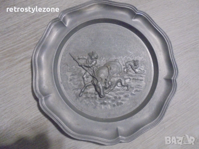 № 8281 Стара метална чиния / пано   , снимка 6 - Други ценни предмети - 51861417