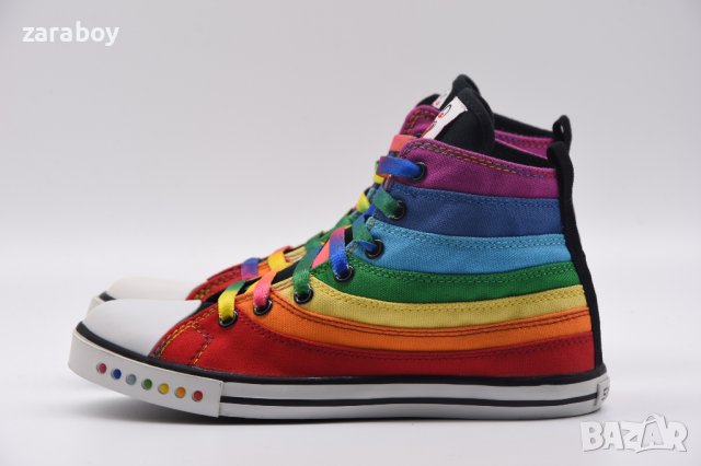 Цветни дамски кецове с принт Rainbow - Номер 36, снимка 2 - Кецове - 40307265