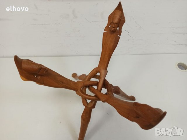 Старинна дървена стойка, триножник, снимка 6 - Антикварни и старинни предмети - 32826530