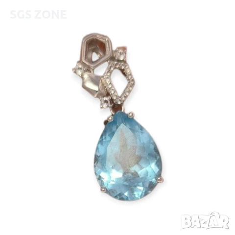 сребърна висулка с Тайланд и естествен топаз