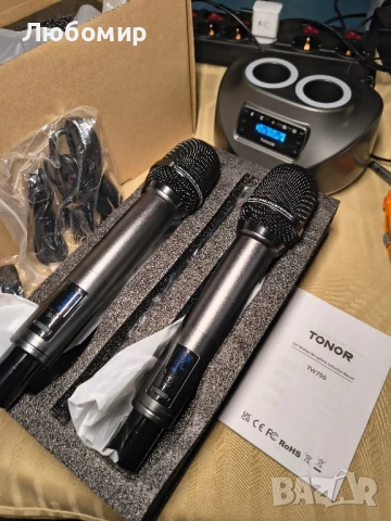 Безжични микрофони TONOR, UHF безжична ръчна микрофонна система, 9-часова продължителност

, снимка 3 - Микрофони - 50688751