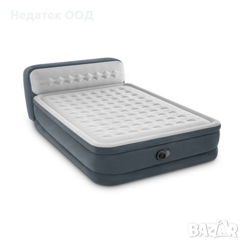 Надуваем матрак за сън, с табла, вградена помпа, 152x46x236 см
