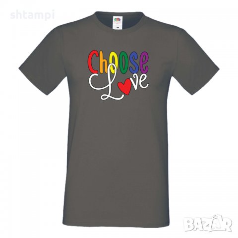  Мъжка тениска Choose Love Rainbow,Прайд,Празник.Повод,Изненада, снимка 5 - Тениски - 37102229