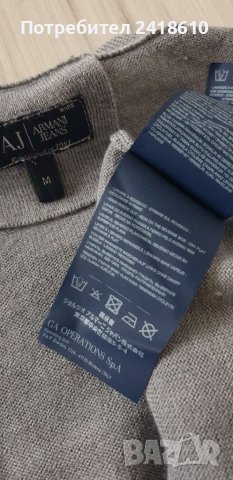 Armani Jeans AJ Wool Mens Size М ОРИГИНАЛ! Мъжки тънък Вълнен Пуловер!, снимка 4 - Пуловери - 39056072