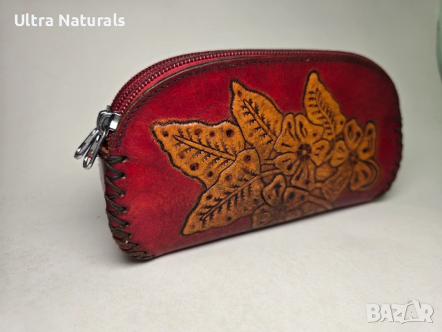 Винтидж кожена чантичка ръчна изработка и естествена кожа