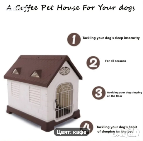 Водоустойчива Пластмасова Къща за Кучета, снимка 9 - За кучета - 51550528