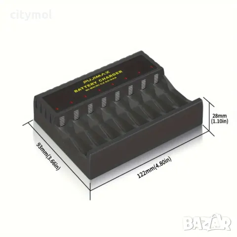 Интелигентно бързо зарядно устройство за батерииAA/AAA, 8 слота, снимка 4 - Друга електроника - 48906019