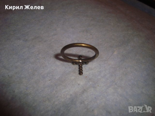 ФИН МЕСИНГОВ ВИНТИДЖ АРТ ПРЪСТЕН с КРЪСТЧЕ 56581, снимка 7 - Пръстени - 37513390