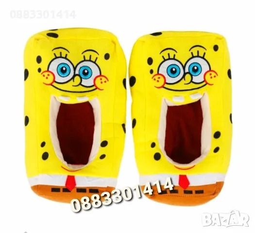 3D Пантофи SpongeBob Спондж Боб Плюшени пантофи 