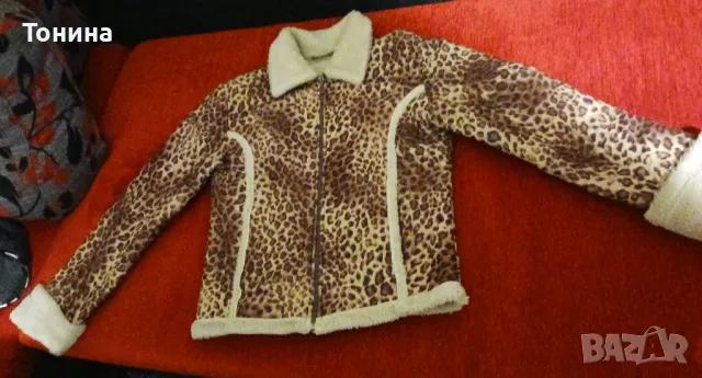 Дамско тигрово еко кожухче и дамски тигрови боти, снимка 2 - Якета - 48199206