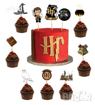 10 бр Хари Потър harry potter топери клечки за мъфини декорация и украса