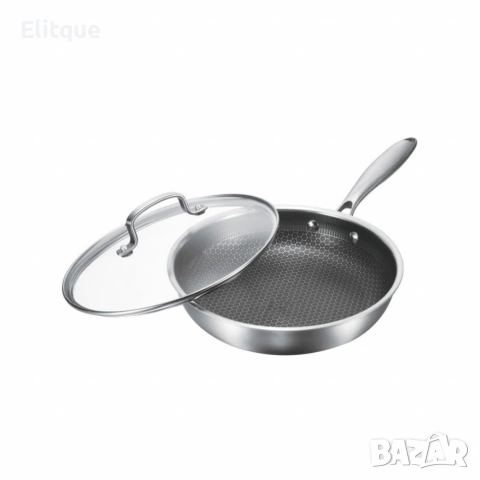 Тиган с капак Goldmann GM 1128-24, 1128-26 , 24x5 см./26х5 см., Незалепващо покритие, снимка 2 - Съдове за готвене - 53535573