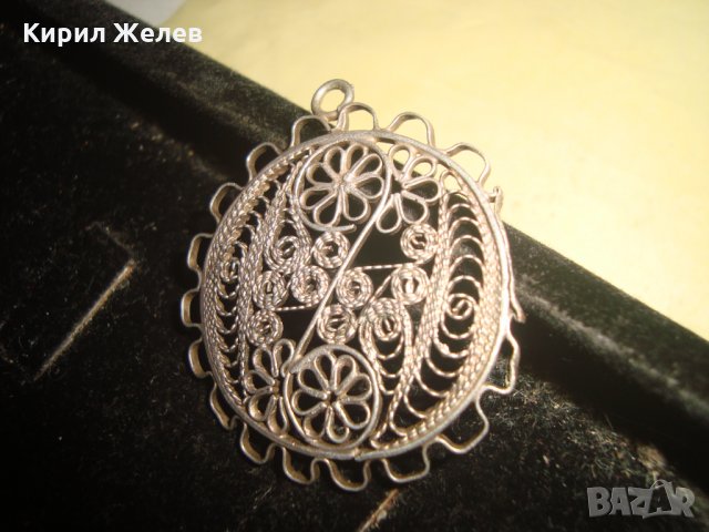 СРЕБЪРЕН ФИЛИГРАН СТАРИНЕН МЕДАЛЬОН РЪЧНА ЮВЕЛИРНА МАЙСТОРСКА РАБОТА 19 ВЕК 22201, снимка 5 - Колиета, медальони, синджири - 33133735