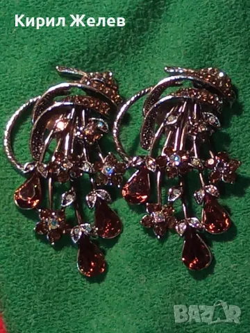 ПРЕКРАСНИ ФЛОРАЛНИ АР НУВО СТИЛ КЛИПС ОБЕЦИ с ИСКРЯЩИ ФАСЕТИРАНИ ЦВЕТНИ КРИСТАЛИ 47444, снимка 12 - Обеци - 47285576