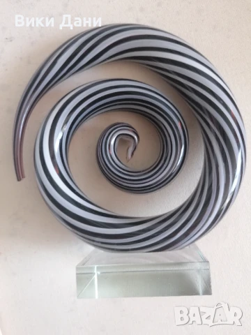 Оригинална Морано скулптура с кристална прозрачна основа, снимка 7 - Статуетки - 50816261