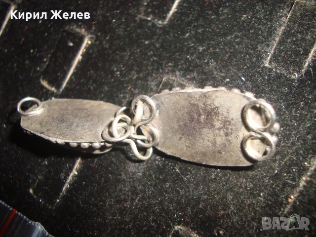 ОСМАНСКИ ГРИВНА и ОБЕЦА ПОСРЕБРЕНИ с ШЛИФОВАН ЧЕРЕН ОНИКС МАЙСТОРСКА СТАРА ИЗРАБОТКА НАКИТИ 23469, снимка 10 - Антикварни и старинни предмети - 33435042
