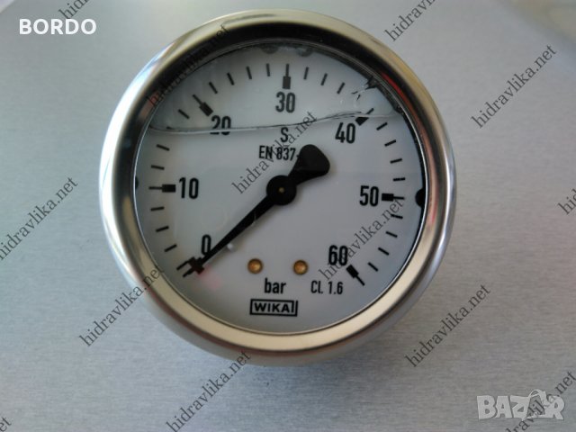 Манометър с глицерин WIKA - Ф63/0-60 bar (аксиален)