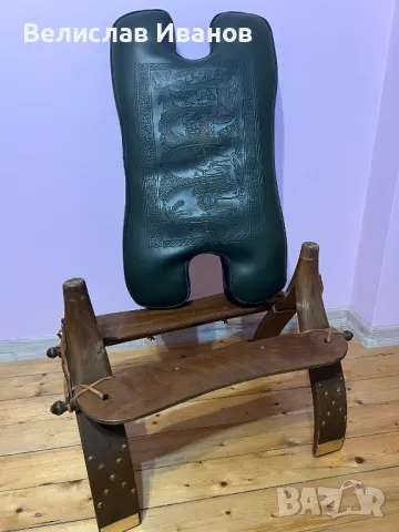 Египетско столче с перфектна кожа. Отлично състояние., снимка 9 - Антикварни и старинни предмети - 49807961