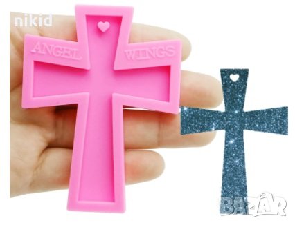 Прав кръст плосък силиконов молд форма украса декор торта фондан шоколад гипс