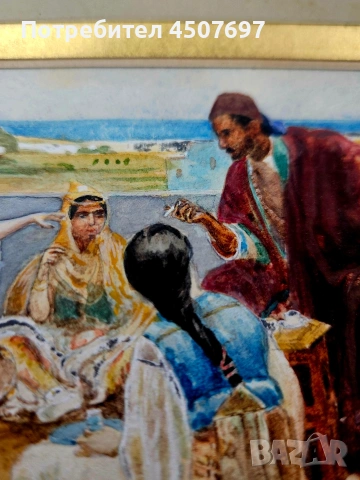 стара картина акварел, снимка 10 - Картини - 53012744