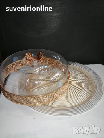 Стъклен поднос за торта/кекс с капак, снимка 7 - Аксесоари за кухня - 40012034