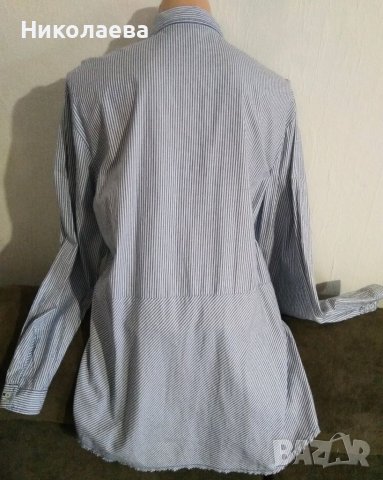 Риза-туника SISLEY в бяло-синьо райе,L/XL, снимка 2 - Туники - 40871449