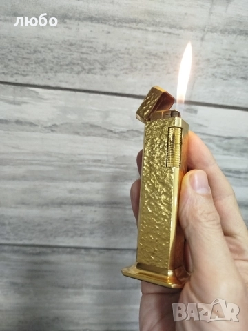 Запалка DUNHIL TALLBOY Във 20 м Златно Покритие Заредена Работи Перфектно , снимка 12 - Запалки - 52542203