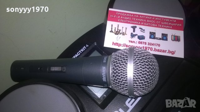 shure sm58-микрофон с бутон-внос швеицария, снимка 2 - Микрофони - 27854250