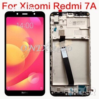  Нов 100% Оригинален LCD Дисплей С РАМКА за Xiaomi Redmi 7A 2019 Тъч скрийн черен Service Pack