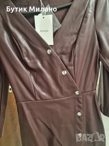 Кожена рокля, снимка 2 - Рокли - 48690594