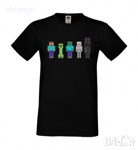 Мъжка тениска майнкрафт Minecraft 7,Minecraft,Игра,Забавление,подарък,Изненада,Рожден Ден., снимка 16 - Тениски - 36496334
