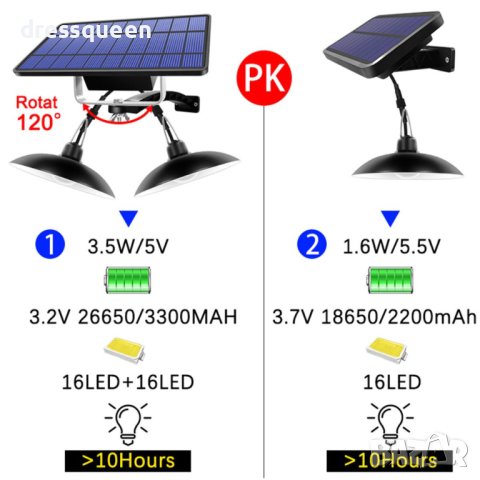 3957 Две лампи тип полилей с подвижен соларен и дистанционно управление, снимка 7 - Соларни лампи - 43950638