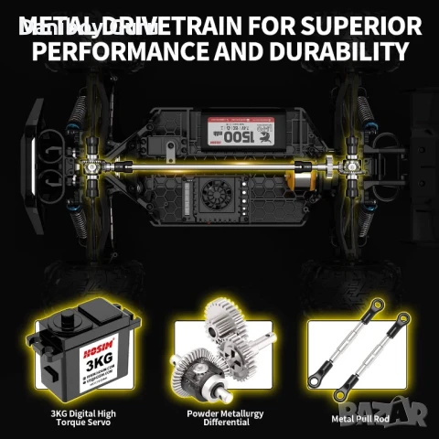 RC количка Hosim ZENO X15 1:10 безчеткова, 4x4, Off Road , снимка 2 - Коли, камиони, мотори, писти - 51249441