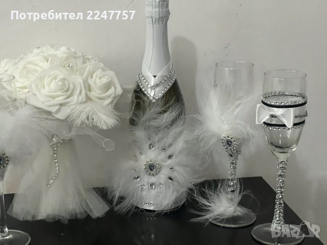 Сватбени чаши, снимка 4 - Сватбени аксесоари - 44044652
