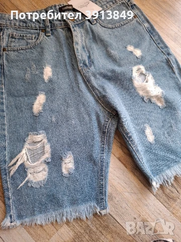 Дамски къси дънки чисто нови , снимка 2 - Дънки - 50502654