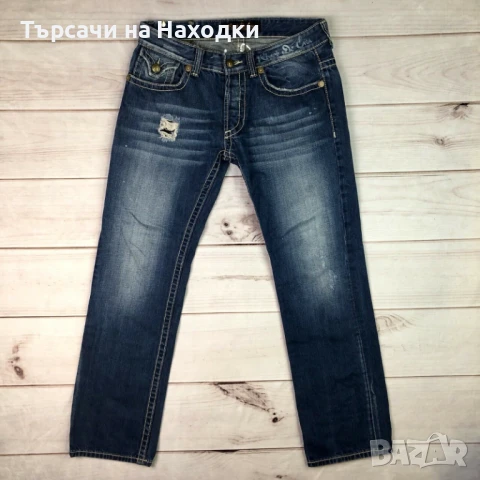 $138 Мъжки дънки Rivet De Cru Men's 32x33 Straight Leg Jeans Distressed, снимка 10 - Дънки - 50835060